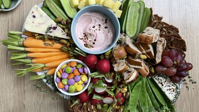 Easter grazing boards needs lots of veggies for the Easter bunny.