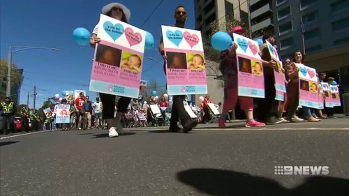 Hundreds of pro-life campaigners have been met by a vocal group of pro-choice protesters on the streets of Melbourne's CBD.