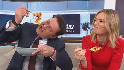 Karl Stefanovic went mad for the hash brown lasagne