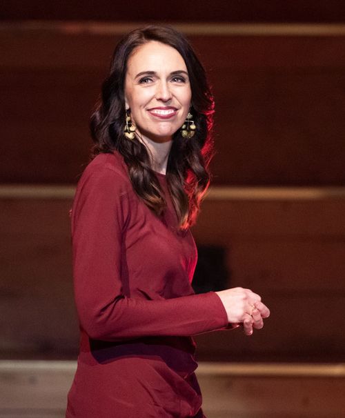 New Zealand Prime Minister Jacinda Ardern walks onto the stage to give her victory speech to Labour Party members at an event in Auckland, New Zealand, Saturday, Oct. 17, 2020.