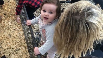 Eliza and Erin with farm animals