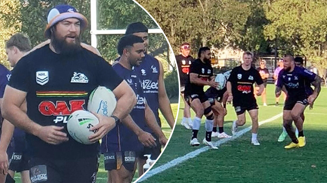 'Weird': Penrith reacts to images of Storm players donning Panthers jerseys at training