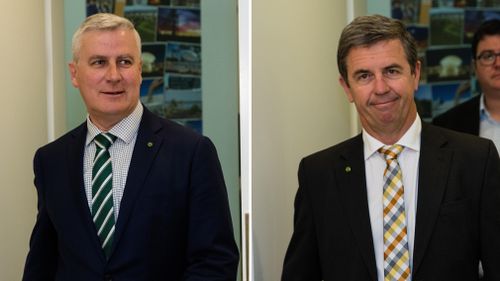 Veterans Affairs Minister Michael McCormack and Families Minister David Gillespie have confirmed they will contend to be the next Nationals leader. (AAP)