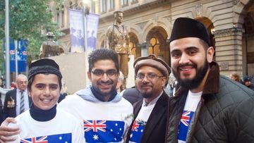 Members of Sydney's Ahmadiyya community. (Ehsan Knopf/9NEWS)