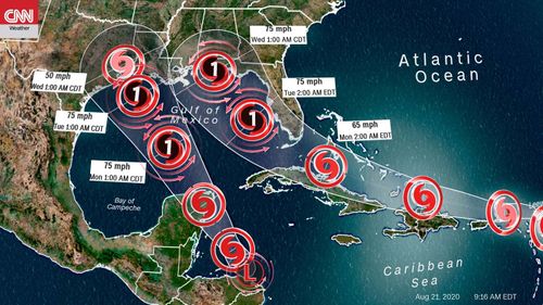 Two tropical storms heading for double blow to US Gulf Coast