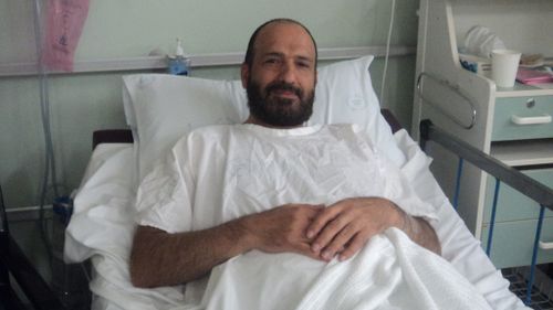 Monis in hospital after collapsing in an apparent "psychotic episode". (Supplied)
