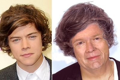 One Direction heatthrob Harry will be rocking a nana-style purple rinse, apparently.