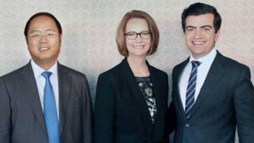 Huang Xiangmo with former prime minister Julia Gillard and Senator Sam Dastyari.