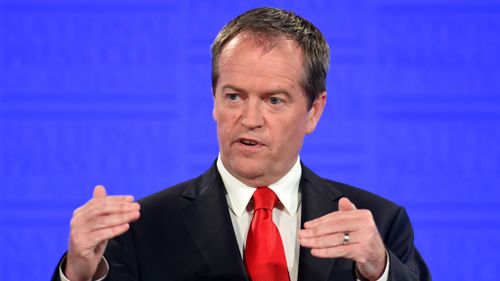 Labor leader Bill Shorten speaking at the National Press Club in Canberra. (AAP)