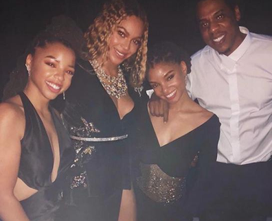 Chloe Bailey, Beyoncé, Halle Bailey and Jay-Z