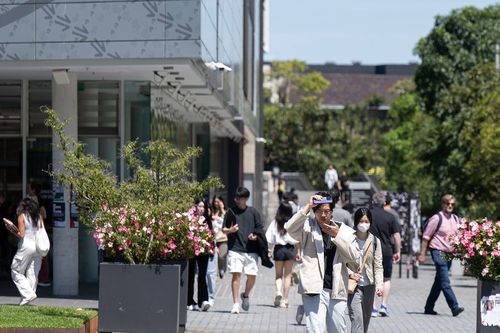 General scenes of students on Sydney University campus.