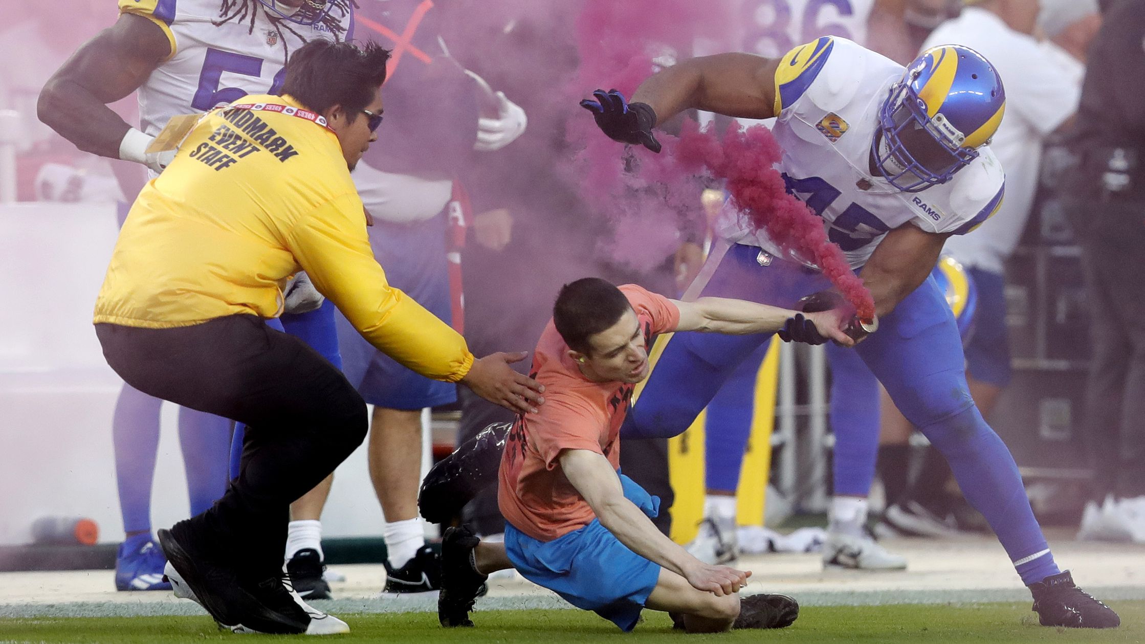 Watch: Rams' Bobby Wagner Tackles Protester Running Onto Field