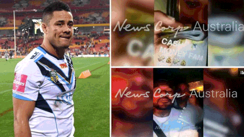 Jarryd Hayne and excerpts from the videos. (AAP/News Corp)