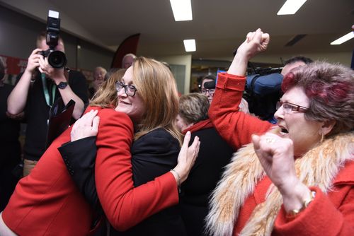 In an emotional victory speech, Ms Keay said she promises the people of her electorate that she will fight for them in Federal Parliament 'for as long as you will have me'. Picture: AAP.