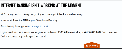 NAB banking outage