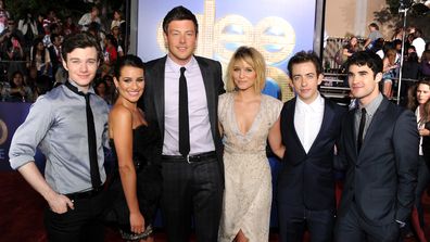 The Glee cast arrives at the premiere of Twentieth Century Fox's "Glee The 3D Concert Movie" held at the Regency Village Theater on August 6, 2011 in Westwood, California.