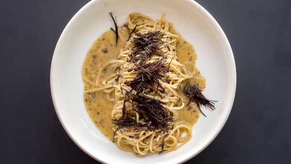 Spaghetti tartufo by Monty Koludrovic