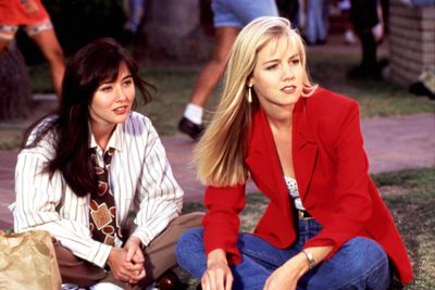 <p>Beverly Hills 90210 1990-2000</p>
<p> Spaghetti straps, acid wash denim and bold block colours- How else are you going to land a beau at West Beverly High?<br />
<br />
<br />
</p>