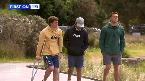 Izaak Johnstone was surfing with mates on Thursday night at Portland off the far south-west coast when they felt something brush up.