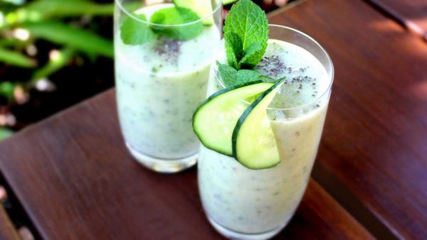 Buderim ginger cucumber chia and ginger smoothie