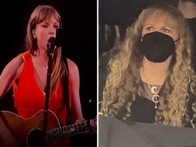 Taylor Swift and Stevie Nicks at Swift's Eras Tour concert in Dublin, June 30, 2024