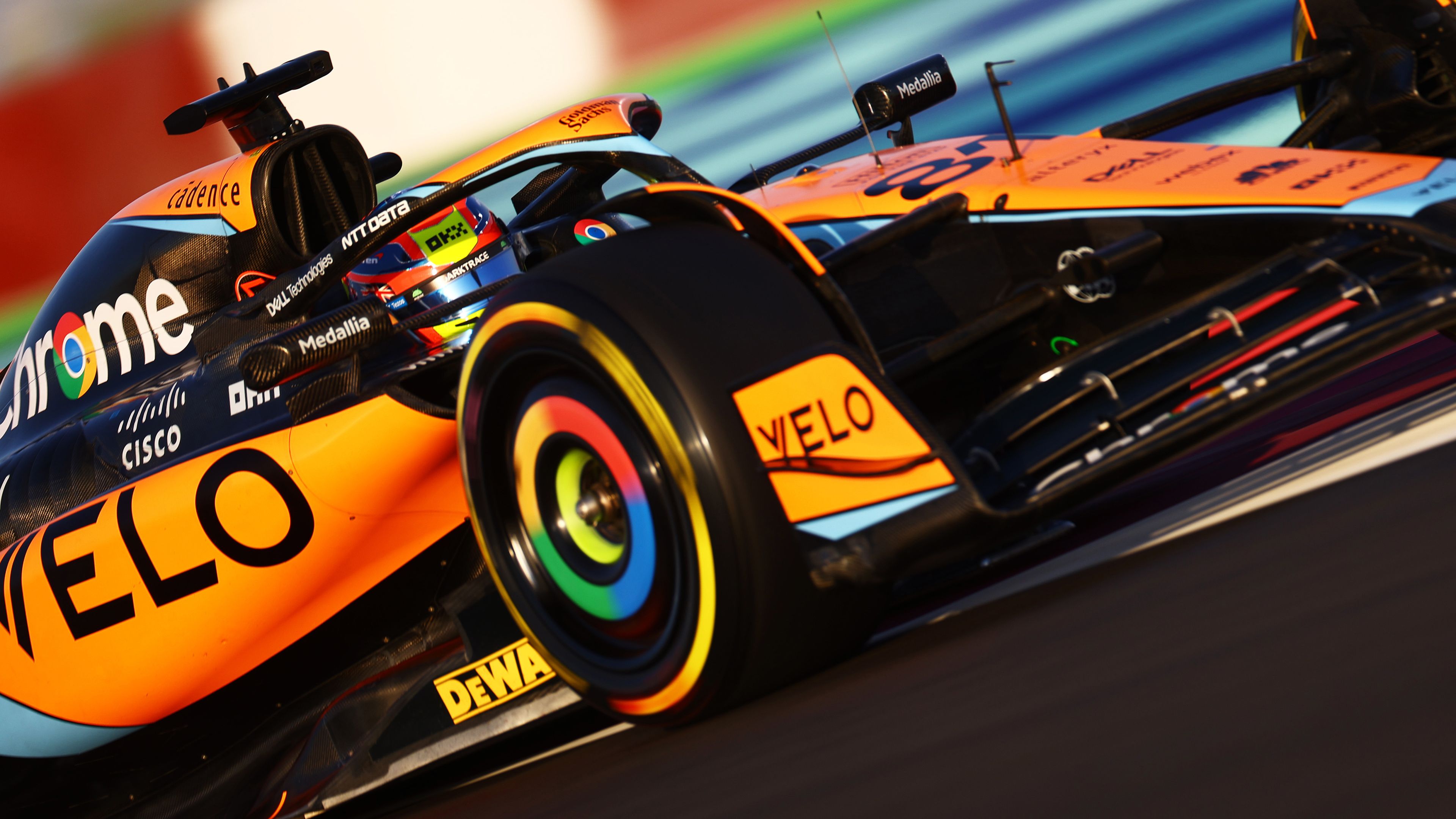 Oscar Piastri of Australia driving the (81) McLaren MCL60 Mercedes on track during the Sprint Shootout ahead of the F1 Grand Prix of Qatar at Lusail International Circuit on October 07, 2023 in Lusail City, Qatar. (Photo by Mark Thompson/Getty Images)