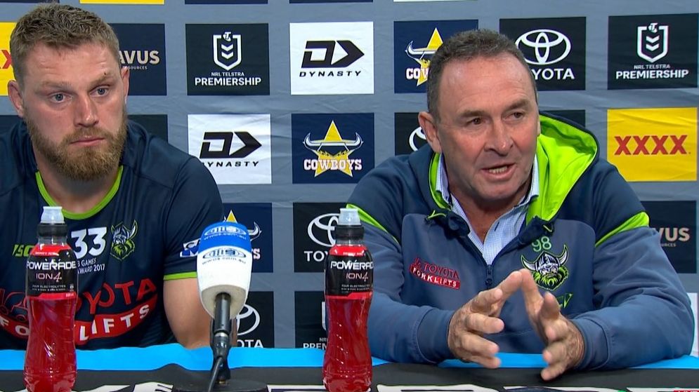 Canberra coach Ricky Stuart responds to the loss to North Queensland.