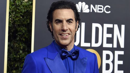 FILE - Sacha Baron Cohen arrives at the 77th annual Golden Globe Awards at the Beverly Hilton Hotel, Jan. 5, 2020, in Beverly Hills, Calif. Roy Moore's attorney tried to convince three federal appeals court judges to revive a $95 million lawsuit the former Alabama candidate for U.S. Senate brought against comedian Cohen, in New York, Friday, June 10, 2022. (Photo by Jordan Strauss/Invision/AP, File)