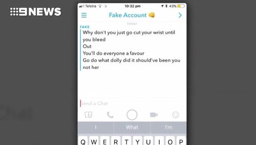 An example of the message sent to Katelyn that triggered her father's reaction. (9NEWS)