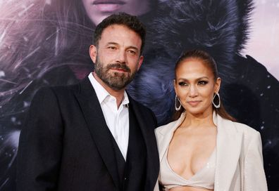Jennifer Lopez and Ben Affleck arrive for the premiere of "The Mother" in 2023.