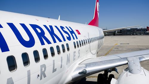 Istanbul, Turkey - May, 27, 2013: Turkish Airlines aircraft waiting for the passengers in Atatürk International Airport for the flight.