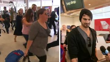 Cassie Sainsbury’s family and fiancé arrive back in Australia