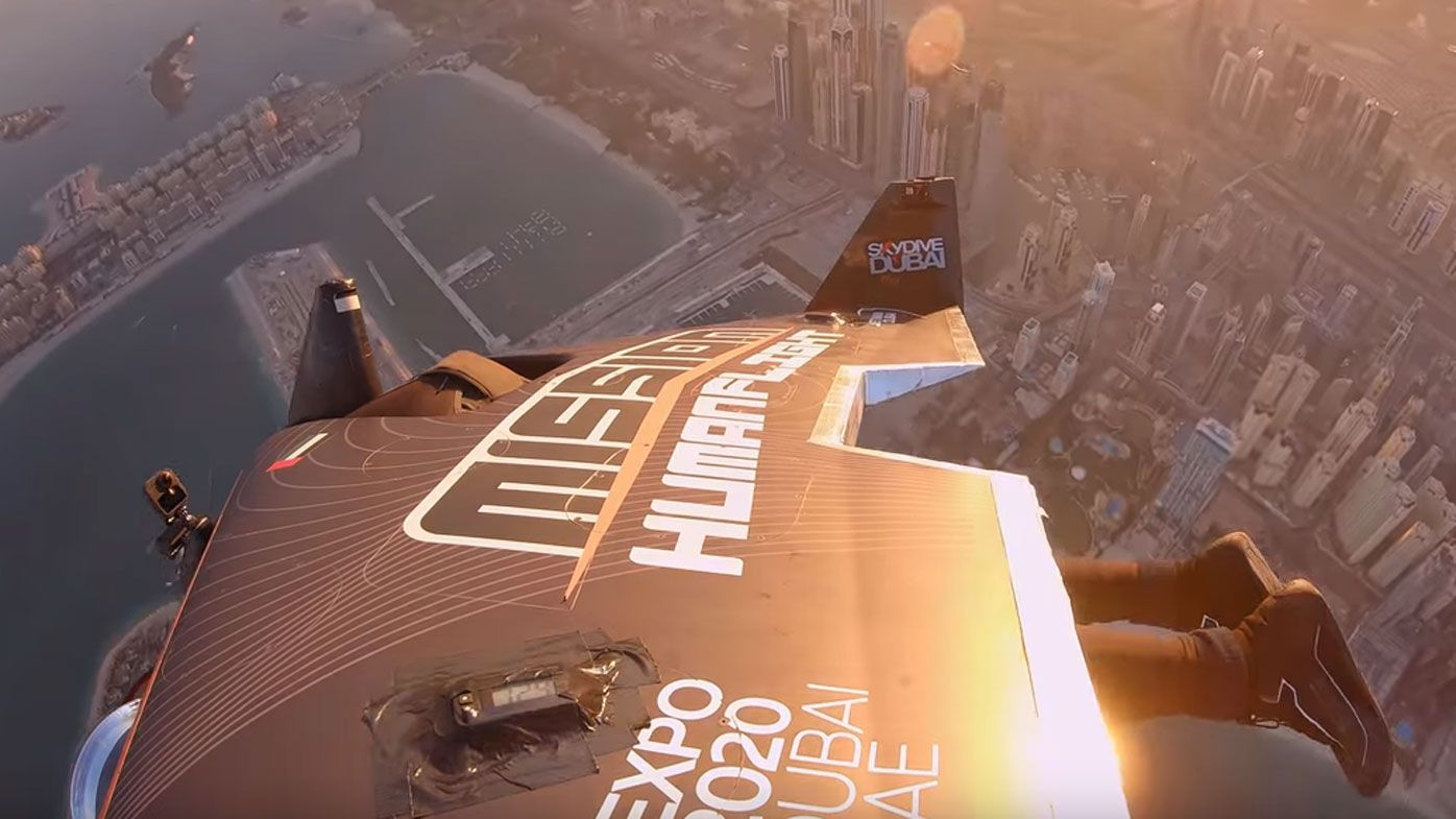Jetpack man in Dubai flies up to 1800m into the sky