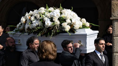 Lametta Fudlallah's casket at St Charbel's Maronite Church.