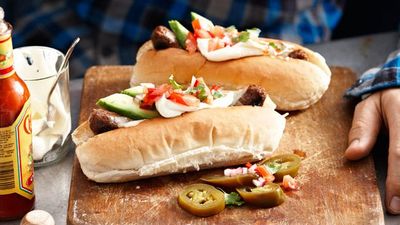 Recipe:&nbsp;<a href="http://kitchen.nine.com.au/2016/05/13/13/29/mexican-chorizo-hot-dogs" target="_top">Mexican chorizo hot dogs<br />
</a>