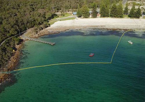Divers have inspected the 320 metre length of barrier, which drops in places to a depth of six metres, and fences off a large swimming area the size of two football fields.