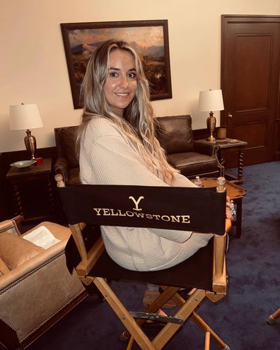 Lainey Wilson on the set of 'Yellowstone'.