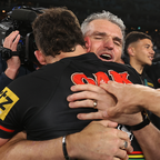 Ivan Cleary tears up in the celebrations