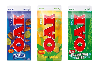 Oak new Allen's inspired flavours: Fantales, Pineapples, Peppermint Crisp