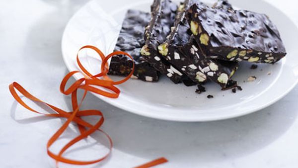 Dark chocolate bark