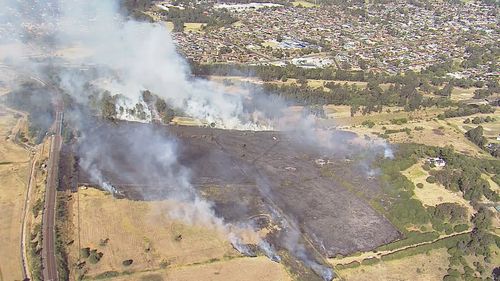 A grassfire is affecting train services in Sydney city's south-west.﻿Trains on the T2 Leppington & Inner West Line and T5 Cumberland Line are not running between Glenfield and Leppington in both directions due to a grass fire near Edmondson Park.