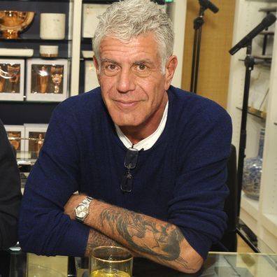 Anthony Bourdain attends Hey New York: Meet Anthony Bourdain + Eric Ripert book signing event at Williams-Sonoma Columbus Circle on December 2, 2016 in New York City.