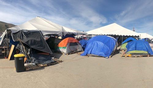 Inside the El Barratel migrant shelter in Tijuana, on the California border.
