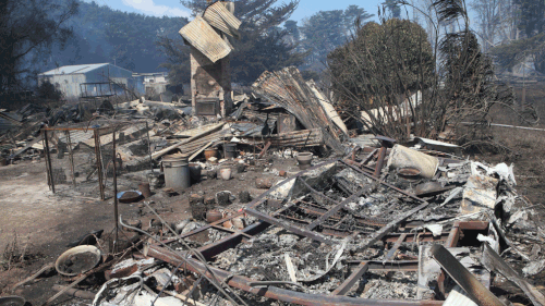 A house was destroyed by fires south of Cobden on Sunday, March 18. (AAP)