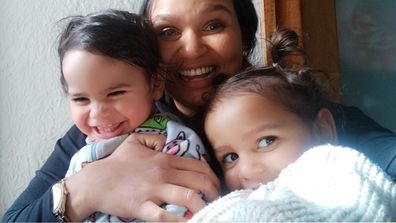 Keyarny Lamb with two of her young children.