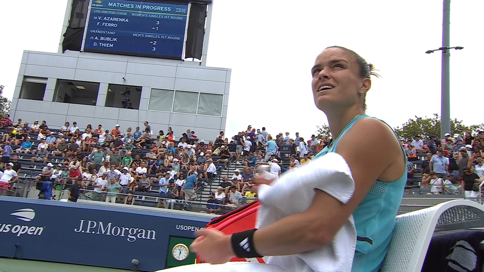 Maria Sakkari complained of smelling weed during her US Open loss.