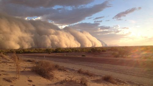 Locals say the dust storm turned 'day into night'. (Supplied, Maggie den Ronden)