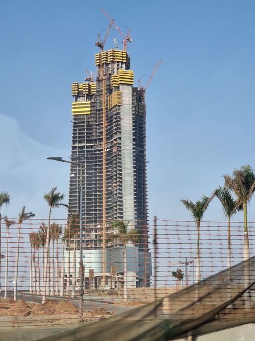 Touted as being 1km-tall when finished, Jeddah Tower has sat idle for years.
