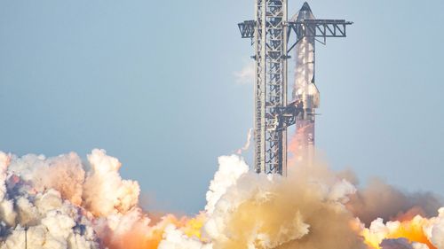 SpaceX's Starship lifts off on its eighth integrated test flight from the company's launch facilities in South Texas on March 6.