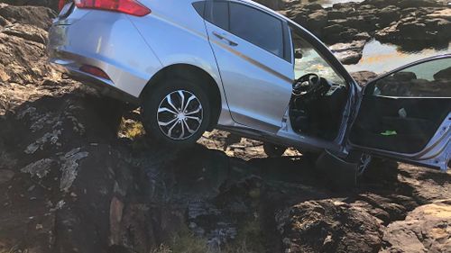 This driver was a bit too keen to see a famous natural tourist attraction south of Sydney.The vehicle plunged down a steep rocky cliff at an embankment near Kiama's famous blowhole.
